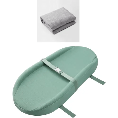Changing Pad with 2 Color Covers Bundle, Sage Green & Gray
