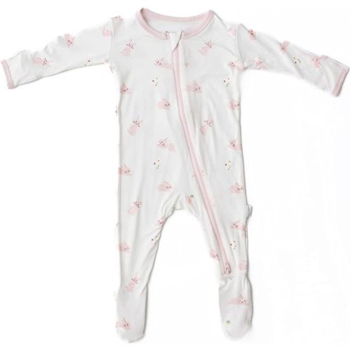Bamboo Little Soft Baby Bamboo Footie Pajamas, Zipper Closure, 0-24 Months - 0-3 Months - Bunny