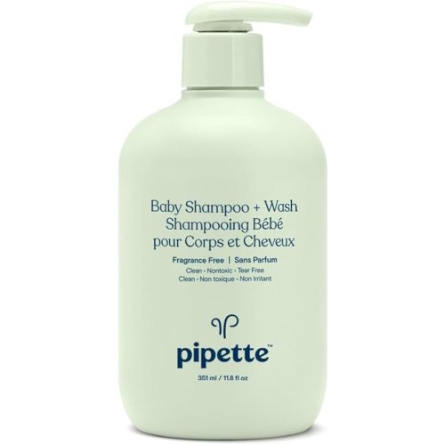 Pipette Baby Shampoo and Body Wash Tear-Free with Renewable Plant-Derived Squalane, Calming, 12fl oz