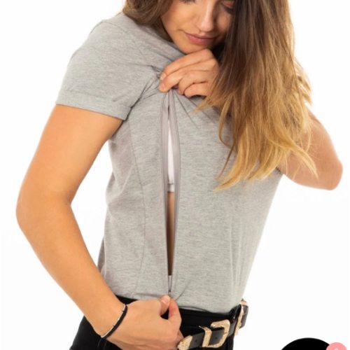 PLAIN GREY Breastfeeding T-shirt - The Milky Tee Company