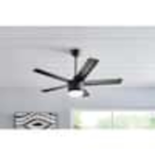 Home Decorators Collection Merwry 48 in. Integrated LED Indoor Matte Black Ceiling Fan with Light Kit and Remote Control SW1422/48in/MBK