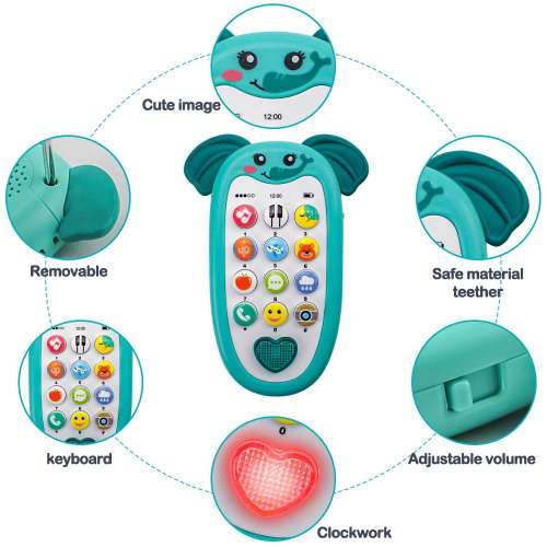 WISHTIME Baby Rattles Teethers with Phone Toy Set, 10PCS Infant Grab Spin Rattle Shaker with Storage Box, Newborn Baby Toys 6 to 12 Months, Teething Toys for Toddlers Boys Girls