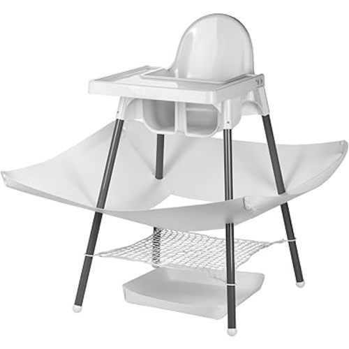Food Catcher Compatible with IKEA Antilop Baby High Chair Also as Toy Catcher Mess Catcher – 30 inch x 30 inch Unfolded Area – Net to Keep Dry and Wet Apart