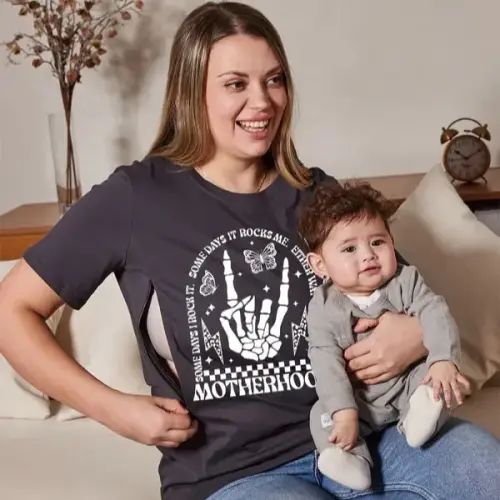 Giftifymama Funny Motherhood Skull Nursing T-shirt - TikTok Shop