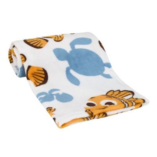 NoJo Disney Finding Nemo Orange, Aqua and White Crush and Squirt Turtle Super Soft Baby Blanket