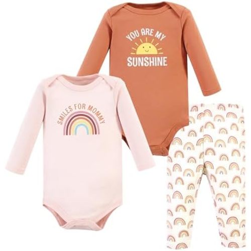 Hudson Baby Unisex Cotton Bodysuit and Pant Set