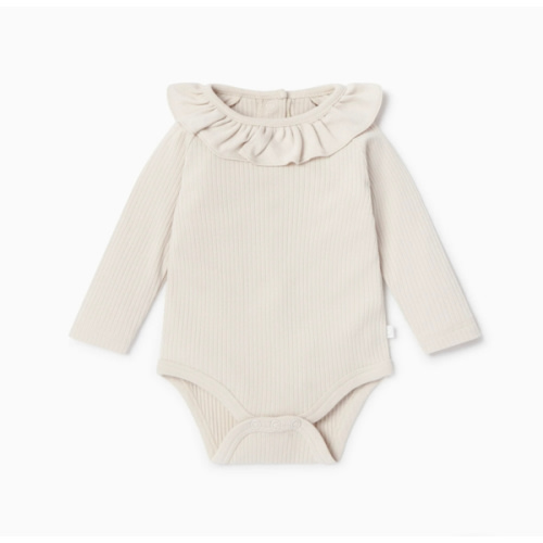Ribbed Frill Collar Bodysuit | MORI US
