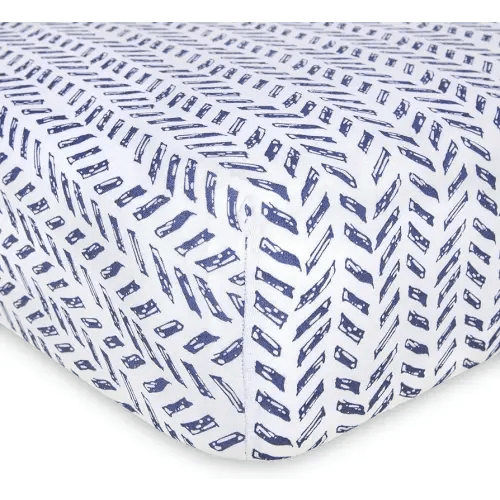 Burt's Bees Baby Pattern Fitted Crib Sheet Organic Cotton BEESNUG - Guide The Way Prints, Fits Unisex Standard Bed and Toddler Mattress, Infant Essentials, 52 x 28 Inch 1-Pack