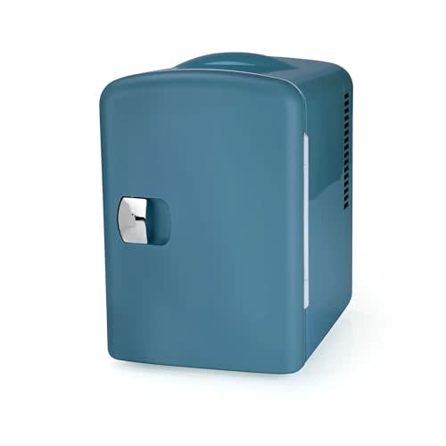 PERSONAL CHILLER 6 Can Mini Fridge Beverage and Skincare Refrigerator, Teal