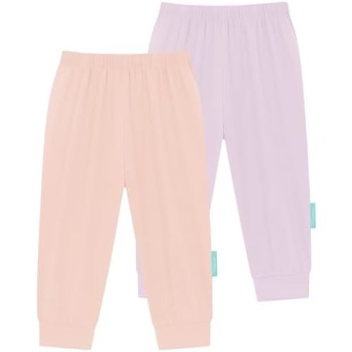 Supersoft Baby Pants, 2-Pack Premium Bamboo Viscose Jogger Pants, Elastic Waist, Unisex 0-24 Months