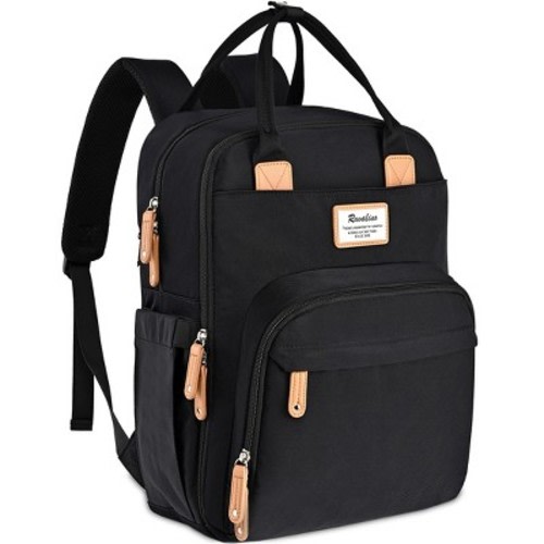RUVALINO Large Diaper Bag Backpack, Multifunction Travel Maternity Baby Changing Bags, Color: Black