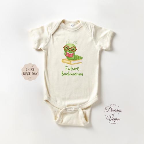 Future Bookworm Onesie®, Funny Baby Bodysuit, Literature Baby Onesie®, Unisex Baby Clothes, Baby Shower Gift, Book Baby Clothes, Baby Gift