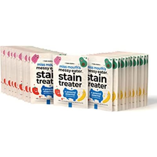Miss Mouth's HATE STAINS CO Stain Remover for Clothes - 25 Wipes - Newborn & Baby Essentials Messy Eater Stain Treater Spray - No Dry Cleaning Food, Grease, Coffee Off Laundry, Underwear, Fabric