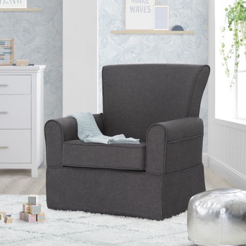 Delta Children Epic Nursery Glider Swivel Rocker Chair, Charcoal