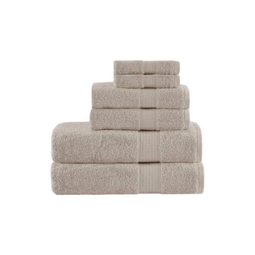 Madison Park 6pc Organic Cotton Bath Towel Set : Microfiber, Machine Washable, Non-slip Backing