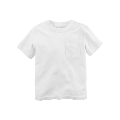 Baby Solid Short-Sleeve Pocket Tee - White - Carter's | Carter's