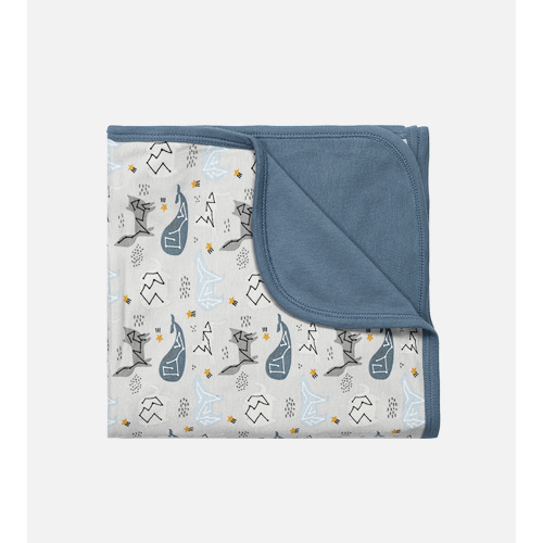 Bamboo Receiving Blanket - Whale Hush Gray