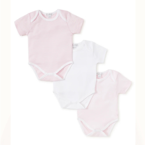 Simple Stripes Pink 3 Pack Bodysuit Set