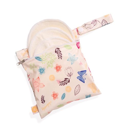 Kindred Bravely Organic Reusable Nursing Pads 10 Pack | Washable Breast Pads for Breastfeeding, Leaking with Carry Bag - Regular - 10-Count - Beige Multicolored