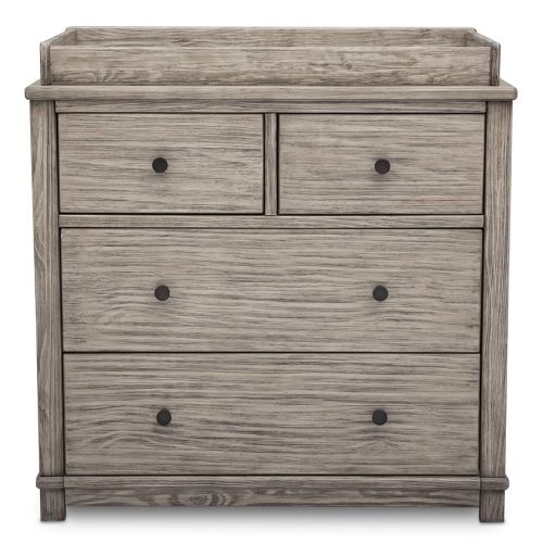 Simmons Kids Monterey 4 Drawer Dresser with Changing Top and Interlocking Drawers, Rustic White