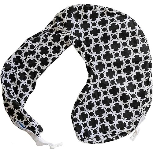 My Brest Friend Original Nursing Pillow Cover - Slipcovers for Baby - Adjustable Fit, Easy Care, Durable - Original Nursing Pillow Not Included, Black and White Marina