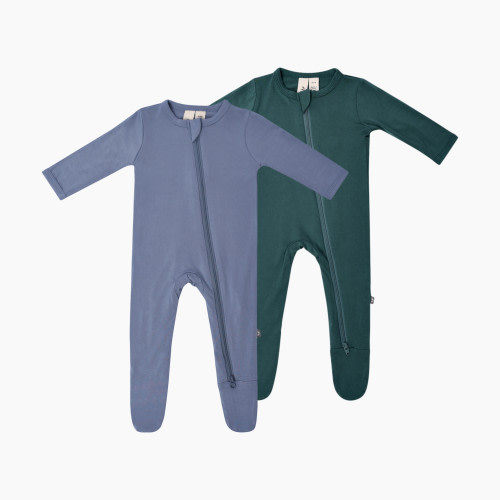 Kyte Baby Zipper Footie Bundle (2 Pack) - Dark Green, 3-6 M