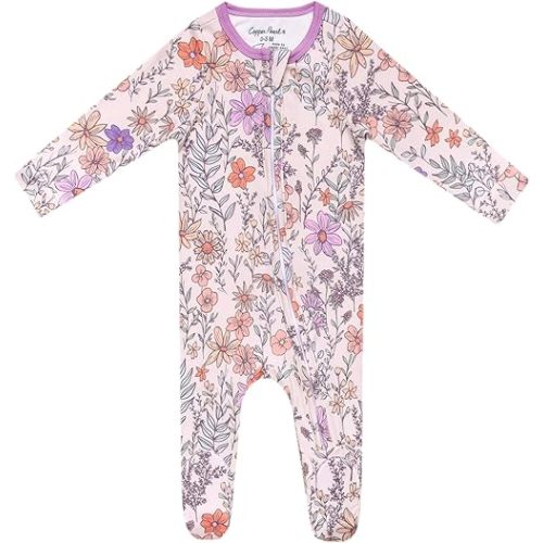 Copper Pearl Zip-up Footie "Flora"