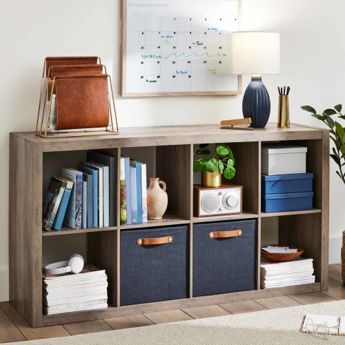 Better Homes & Gardens 8-Cube Storage Organizer, Rustic Gray