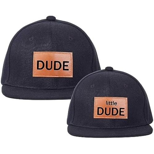 Father Son Matching Hats, Dude, Little Dude Snapback Set Adjustable Men's Hat, Gift for Dad