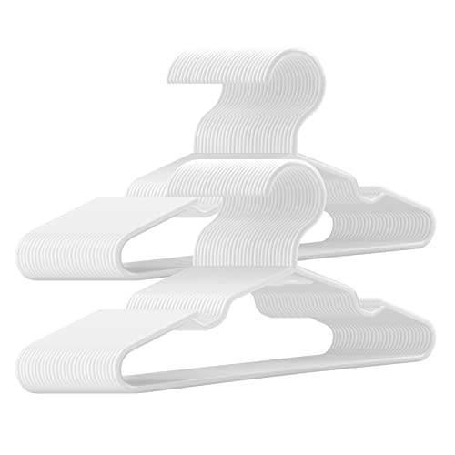 Trusir Kids Hangers - 100 Pack, 11.5 Inch White Baby & Toddler Hangers for Closet - Ideal for Baby Standard Use