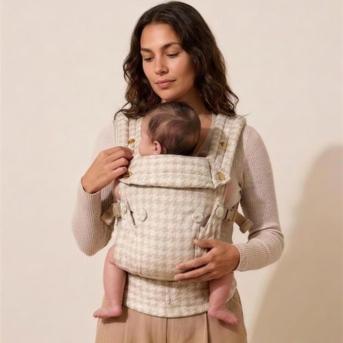 Baby Carrier - Oatmeal Houndstooth