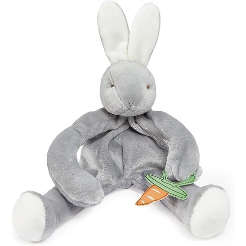 Bunnies By The Bay "Bloom" Bunny Silly Buddy - Animal Pacifier Holder Plush Toy with Velcro Loop Attachment - 10" (25cm) Size