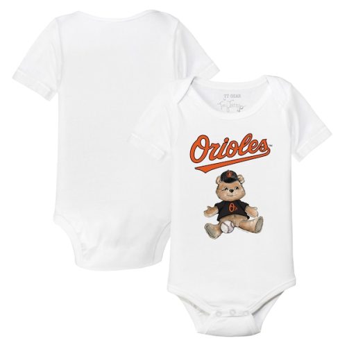 Infant Baltimore Orioles Tiny Turnip White Teddy Boy Bodysuit