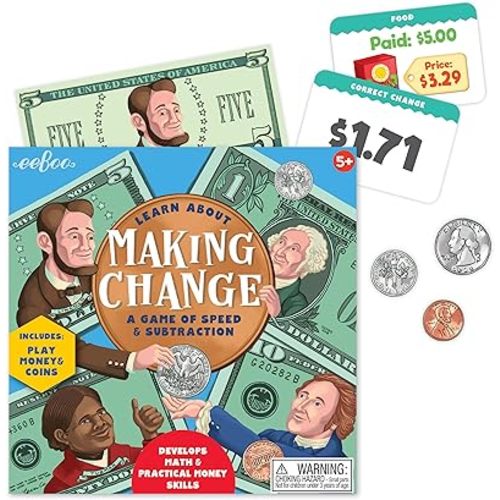 eeBoo: Making Change Game, Develops Math and Practical Money Skills, Educational Game that Allows for Skills to Form, Perfect for Ages 5 and up