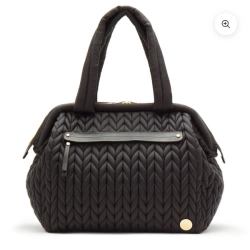 HAPP Paige Carryall Diaper Bag - Black Herringbone