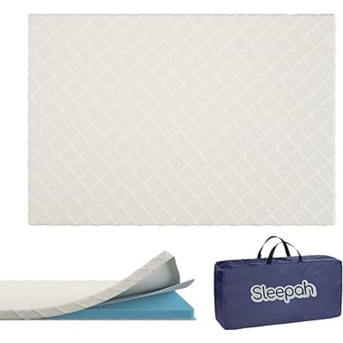 Sleepah Pack and Play Mattress Foam Pad 38 x 26 x 1.5 for Playpen, Portable Playyard Mattress - Soft Waterproof Washable & Removable Cover Breathable Topper