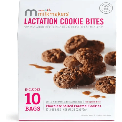 Munchkin Milkmakers Lactation Cookie Bites, Chocolate Salted Caramel, 10 Ct