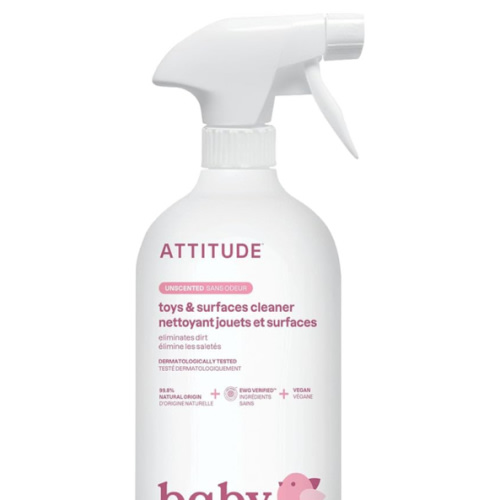 ATTITUDE Toy and Surface Cleaner, EWG Verified Multi-Surface Products, Vegan, Naturally Derived Multipurpose Cleaning Spray, Unscented, 27.1 Fl Oz