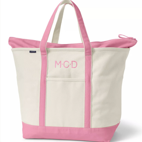 Extra large Zip Top Canvas Tote Bag | Lands' End