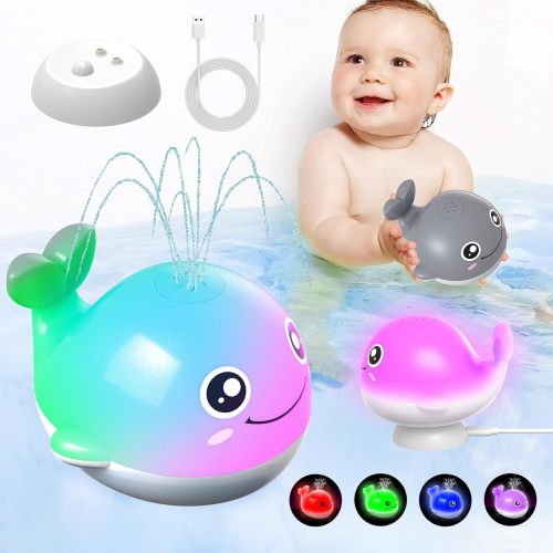 Kid Odyssey Baby Bath Toys, Automatic Induction Sprinkler Bathtub Shower Toys with LED Light