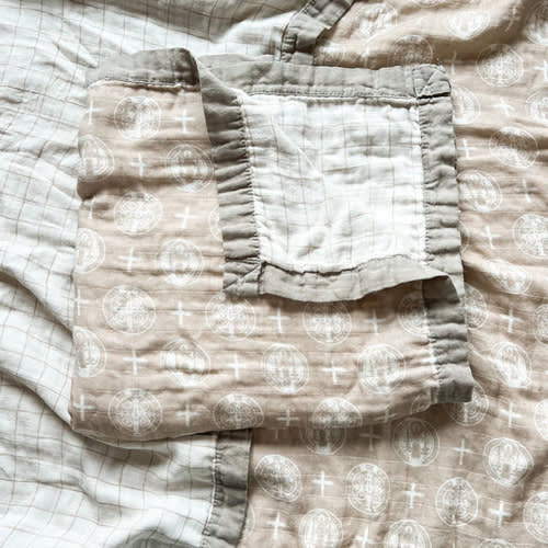St. Benedict Medal Muslin Blanket