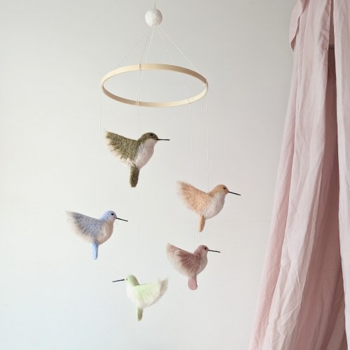Pastel baby mobile, Hummingbirds mobile, Custom baby mobile, Nursery baby mobile, Crib mobile girl, Crib mobile pastel, Birds crib mobile