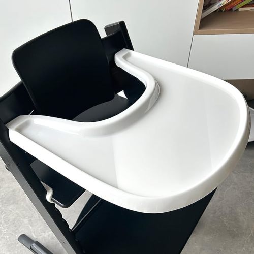 High Chair Tray Compatible with Stokke Tripp Trapp Chair, Stronger Suction Surface Tray with Brush Designed to Clean The Bottom of Tray