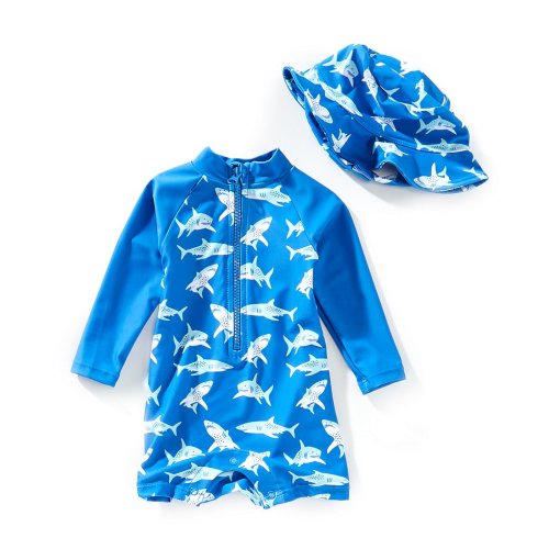 Adventurewear 360 Baby Boys Shark Rashguard One-Piece Swimsuit