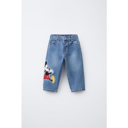 MICKEY MOUSE © DISNEY BAGGY JEANS - Mid-blue | ZARA United States