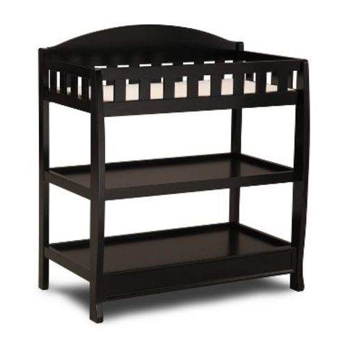 Delta Children Infant Changing Table with Pad - Ebony Black