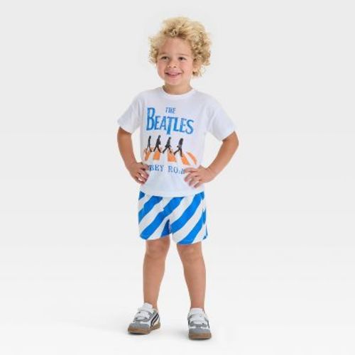 Toddler Boys' 2pc The Beatles Abbey Road T-Shirt & Shorts Set - White 12M