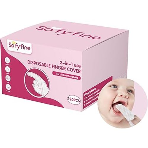 120 PCS Baby Tongue Cleaner for Newborn, Oral Finger Dry Wipes for Infant, Disposable Toddler Mouth Toothbrush for 0-24 Months