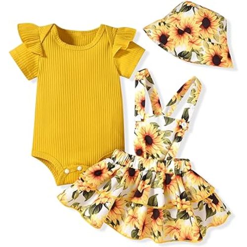 Infant Baby Girls Suspender Skirt Outfit