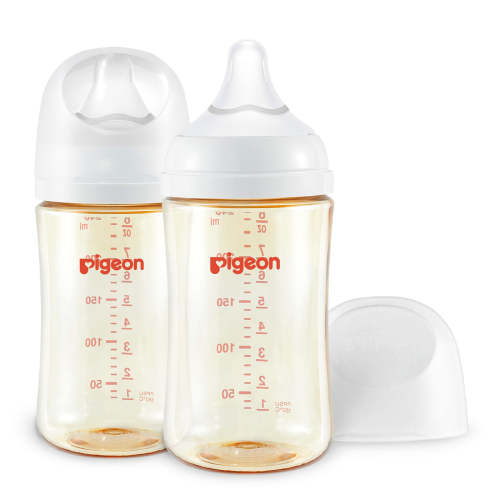 PPSU Wide Neck Baby Bottle 2 Packs, 8.1 Oz(3+ months)(Not Glass) – Pigeon